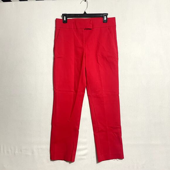 Frnch Paris Red Tapered High-Waist Slim Ankle Trousers Pants - Size L - Picture 2 of 8